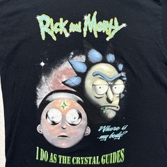 Rick And Morty Do As The Crystal Guide Size Large Black Shirt