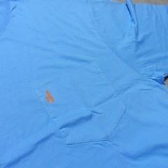 JOHNNIE O Mens M MEDIUM T SHIRT SUN LINE MALIBLU BLUE GRAPHIC SHORT SLEEVE GOLF