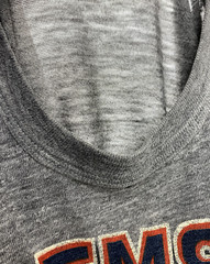 Clemson Football Vintage T-Shirt Mens Large 80s Gray Tri-Blend Fade Soft Thin