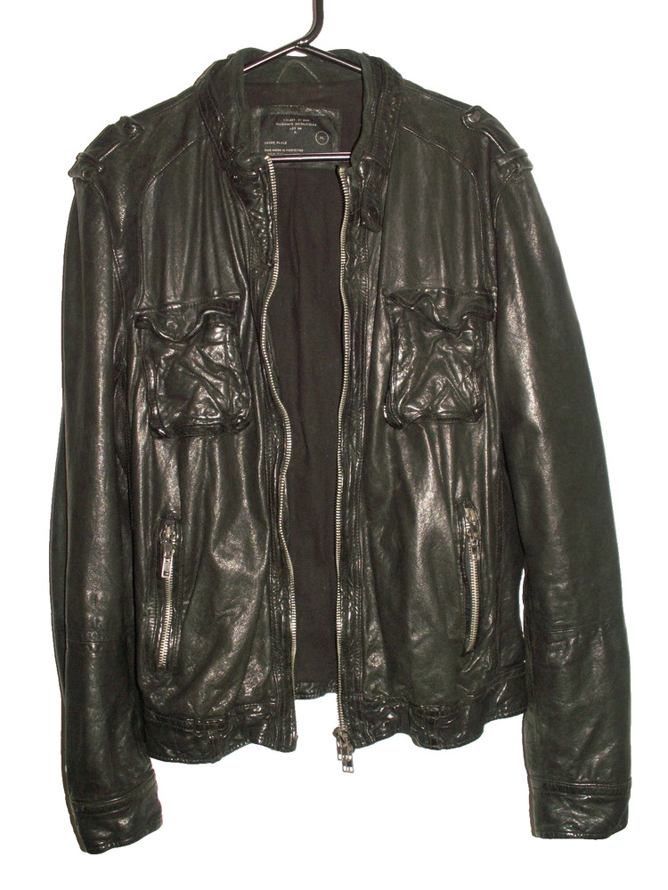 Men’s All Saints COERCE LEATHER SHIRT jacket overshirt XL (ref56) £149.99!!!!!