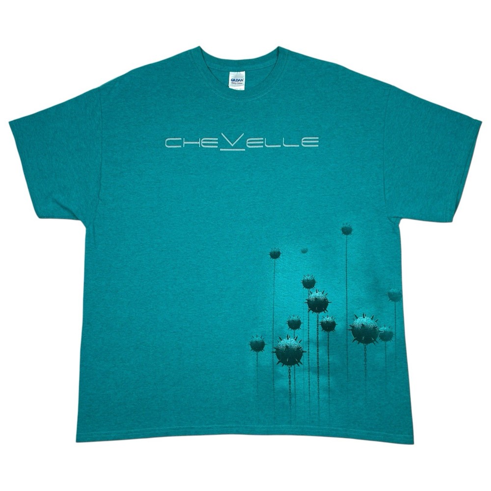 Chevelle Band T Shirt Ocean Mines Tour 2015 Official Mens 2XL XXL Teal Blue Rare