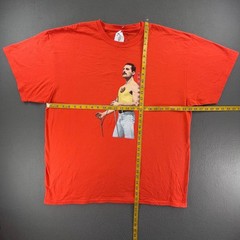 Official Merch Men Freddie Mercury Graphic Tee Orange Cotton XXL Rock Music
