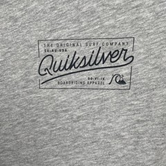 Quick Silver Mens Shirt XL Heathered Gray Black Sleeve Trim Back Hit Skater Surf