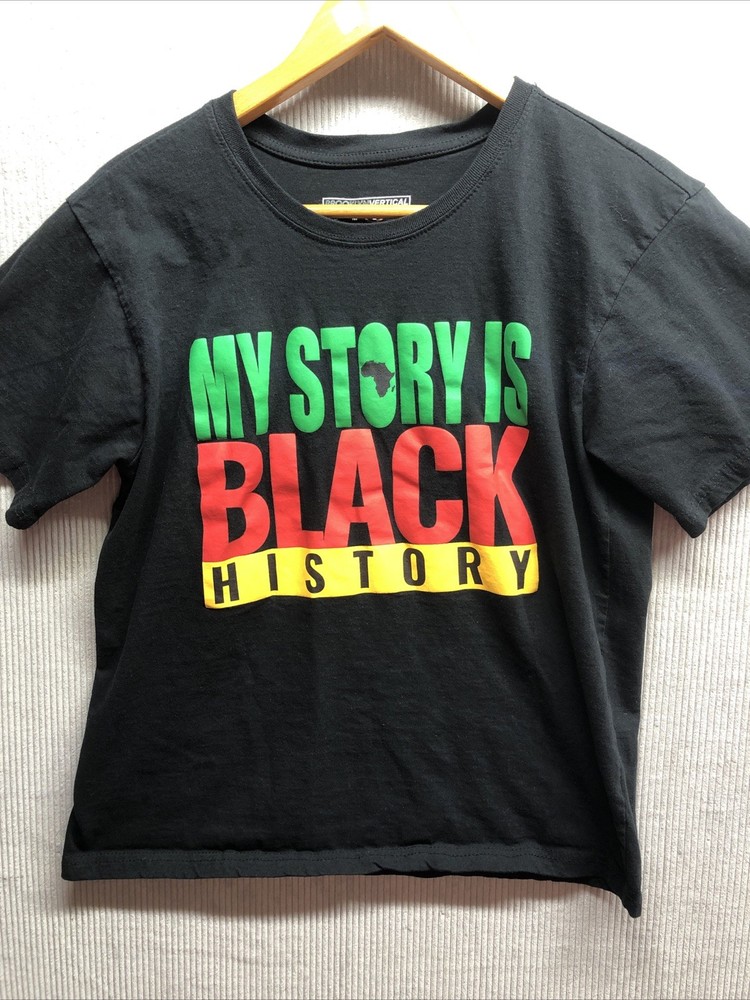Brooklyn Vertical Tee Shirt Size Large Black My Story Black History