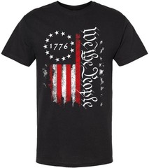 We the People 1776 USA Flag T-Shirt Independence Freedom Patriotic American Tee