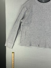 Member’s Mark Men’s Large Soft Wash Thermal Shirt Waffle Knit Grey Heather L