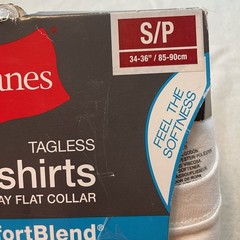 S Hanes T-Shirts 3 Pack Comfort Blend Tagless Lay Flat Collar White Gray Black