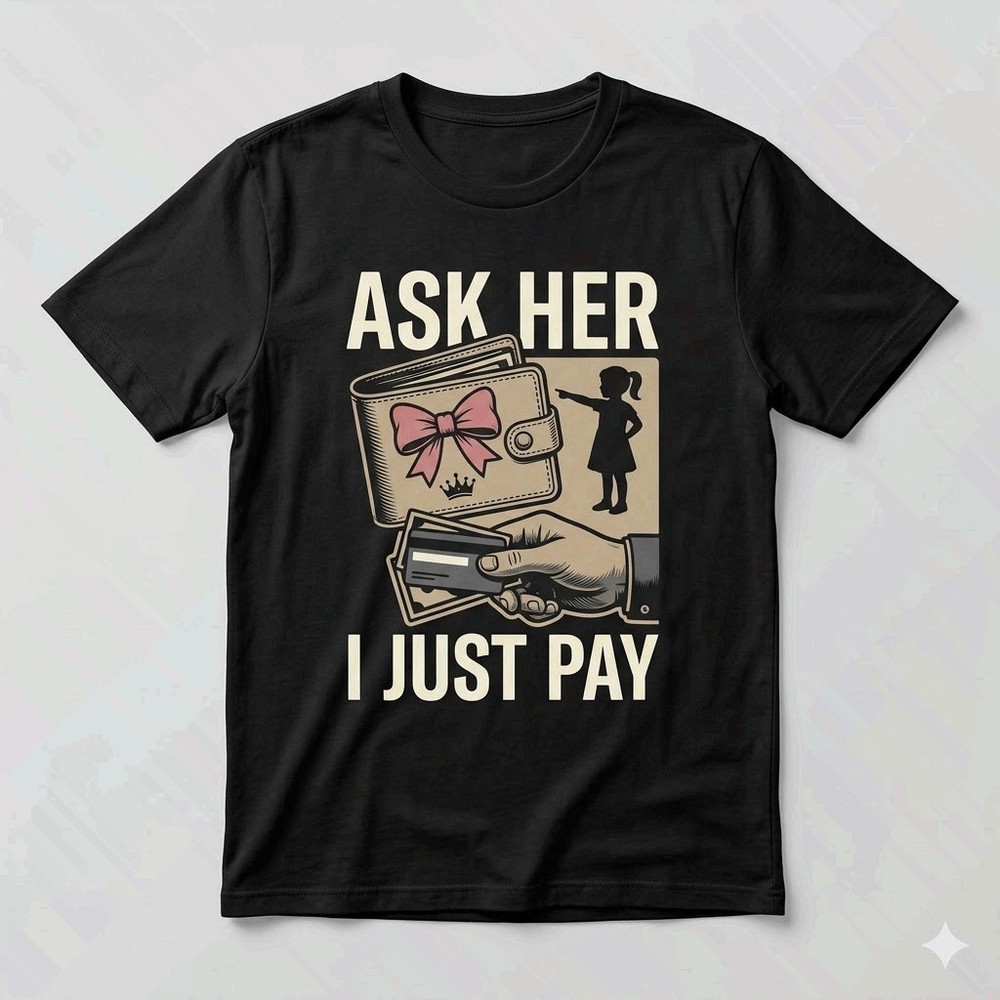 Ask Her I Just Pay Shirt Funny Girl Dad Father’s Day Gift