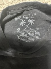 Riot Society Bangkok Thailand Graphic T-Shirt Black Size Large