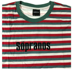 The Sopranos TONY HBO TV Men’s RED Striped embroided Logo T-Shirt S M L XL 2X