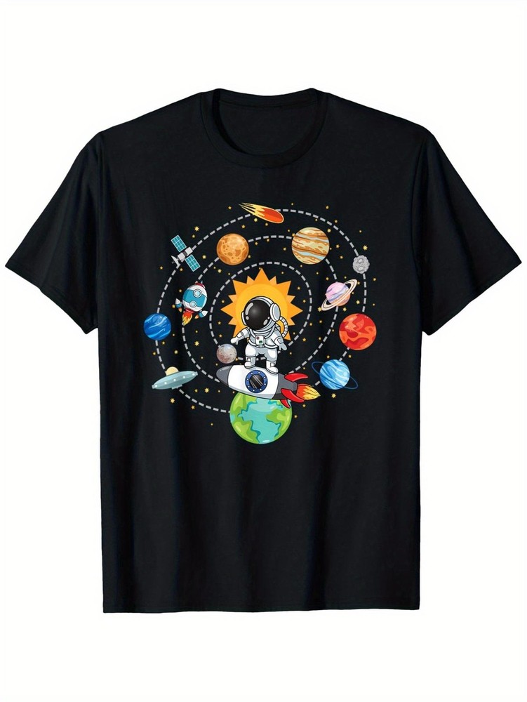 Solar System Astronaut TShirt – Space with Planets, Stars And Astronaut Design