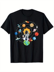 Solar System Astronaut TShirt – Space with Planets, Stars And Astronaut Design