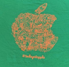 Apple Shirt Mens Medium Green Today at Apple Employee Tee Event Promo