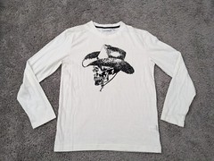 Angelo Litrico T-Shirt Mens Medium Cowboy Skull Western Rhinestone Racer White