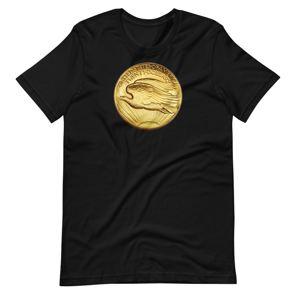 Saint-Gaudens Double Eagle Coin T-Shirt — $20 Gold Tee Coin Collector Gift