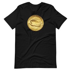 Saint-Gaudens Double Eagle Coin T-Shirt — $20 Gold Tee Coin Collector Gift