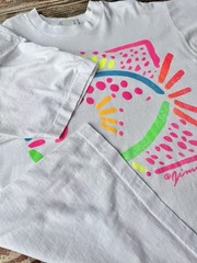 Vintage 80s Nature/Art T-Shirt Mens XL White Single Stitch Colorful Fish 1988