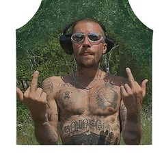 SKYLRK FINGERS UP COACHELLA 2026 Mesh Tank Top Graphic Print Green Size L