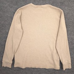 Polo Ralph Lauren Shirt Mens XL Oatmeal Waffle Knit Cotton Crew Custom Slim Fit