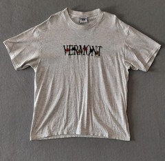 Lee Jeans Vintage 1996 Vermont Fall Autumn Embroidered Cotton T-shirt Grey Large