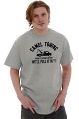 Camel Towing Funny Camel Toe Gym Workout Womens or Mens Crewneck T Shirt Tee