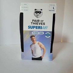 Pair of Thieves SuperiAir Tank Undershirt 3 Pack Black Tag Free Cotton LARGE