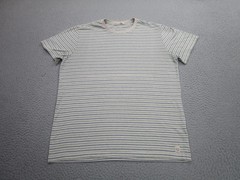 Marine Layer Shirt Mens Medium Gray Blue Green Striped Re-Spun Crewneck Soft