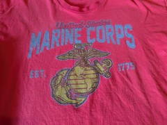 USMC Shirt Mens Large Bayside Made USA Military Marines T-Shirt Tee