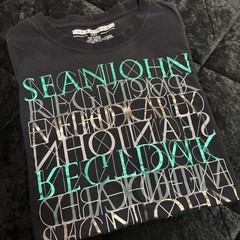 Sean John Vtg 90s Puff Daddy Rap Tee Shirt Size XXL Black Multi Color Logo