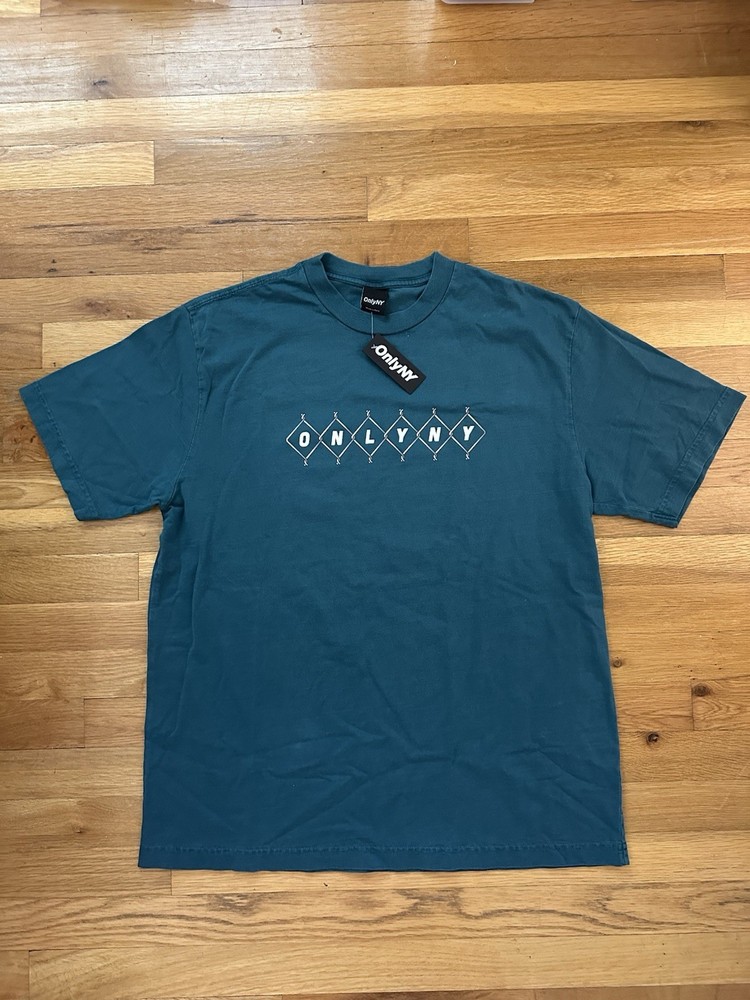 ONLY NY turquoise t-shirt w/ barbwire detail – size medium