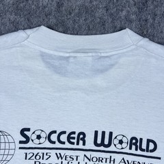 Vtg Soccer World Men’s T-Shirt “Use Your Head!” Graphic Single Stitch 90s Sz L