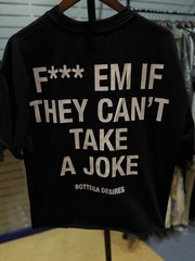 BRAND NEW – Bottega Desires Tee T-Shirt F**k Joke (M) Black White