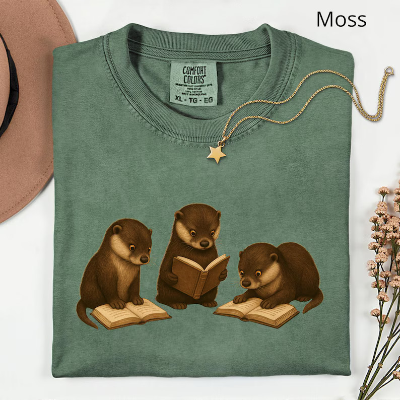 Otters Reading Comfort Tee