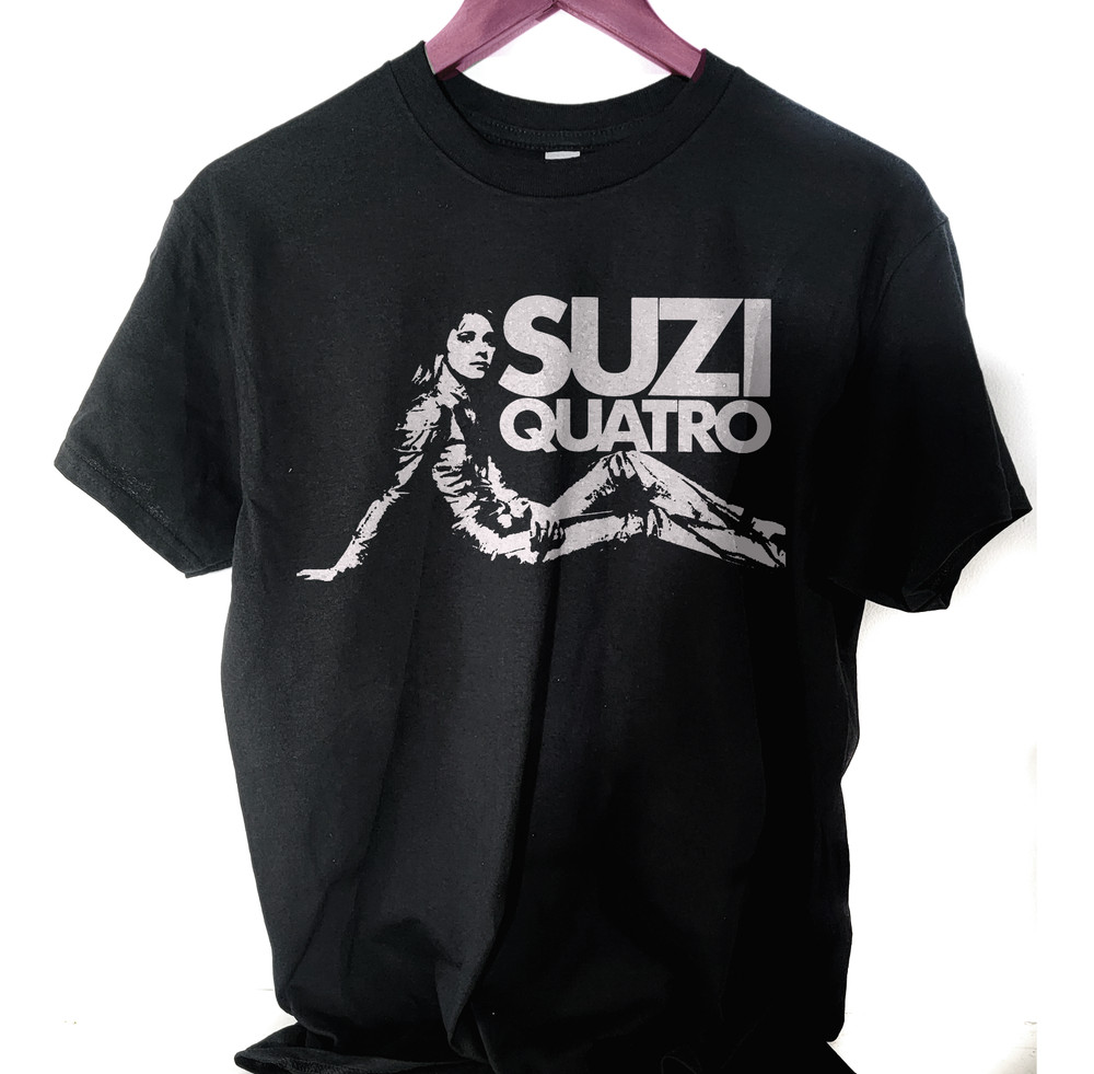Suzi Quatro tee shirt T shirt short sleeve screen print