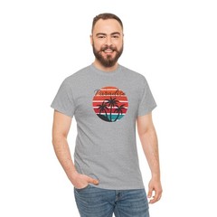 Paradise Summer Palm Tree Beach T-Shirt: Gildan Tropical Adult Tee