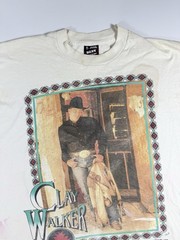 Vintage 90’s Clay Walker Tour T-Shirt Size XL Fruit Of The Loom USA Tee *STAINS
