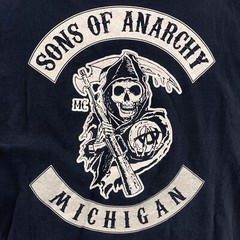 VINTAGE Sons of Anarchy T Shirt Men Extra Large Black Biker Motorcycle Michigan