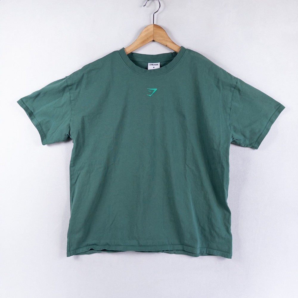 Gymshark T-Shirt Adult Medium Green Graphic Logo Short Sleeve Cotton Gym Workout
