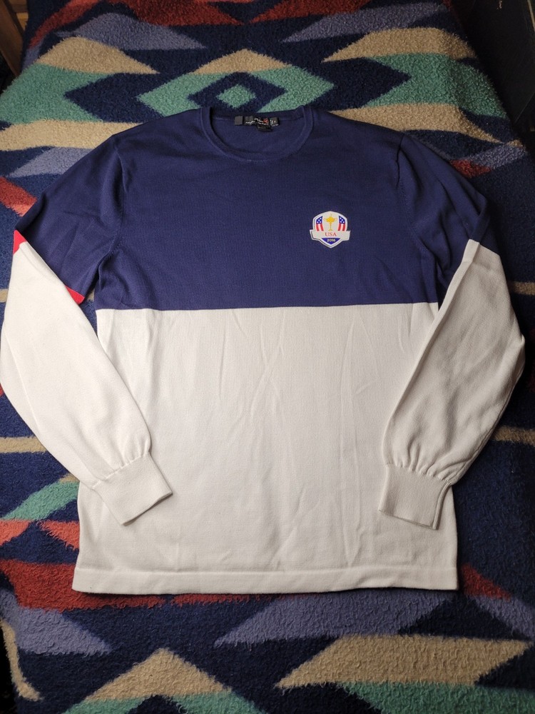Ralph Lauren RLX USA 2016 Ryder Cup Long Sleeve Shirt Mens Medium Golf