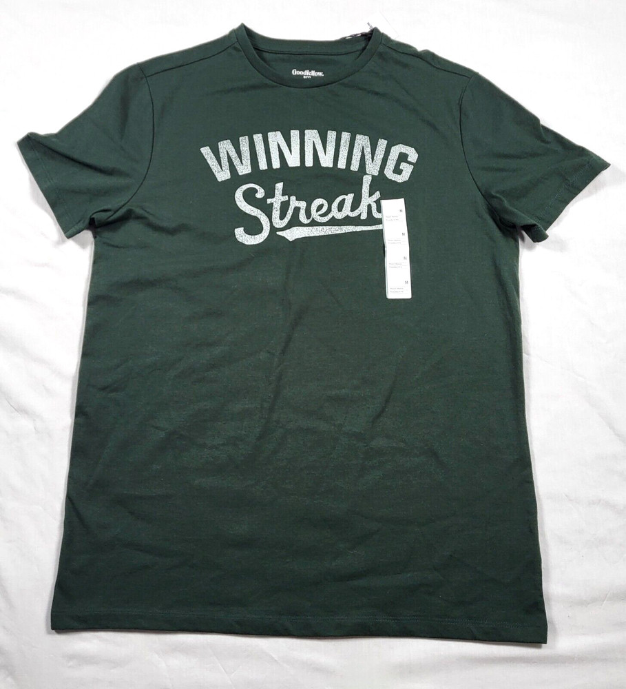 Goodfellow Co Shirt Men’s Medium Green Winning Streak Casual Workout Streetwear
