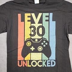 Level 30 Unlocked T Shirt Size M 30th Birthday Gamer Shirt