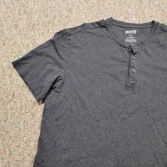 Duluth Trading Co Shirt Mens XL Gray Henley Organic Cotton Short Sleeve Work