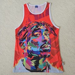Mr 1991 Inc & Miss Go Tupac Shakur 2Pac Basketball Vest Red Multicolour Mens M/L