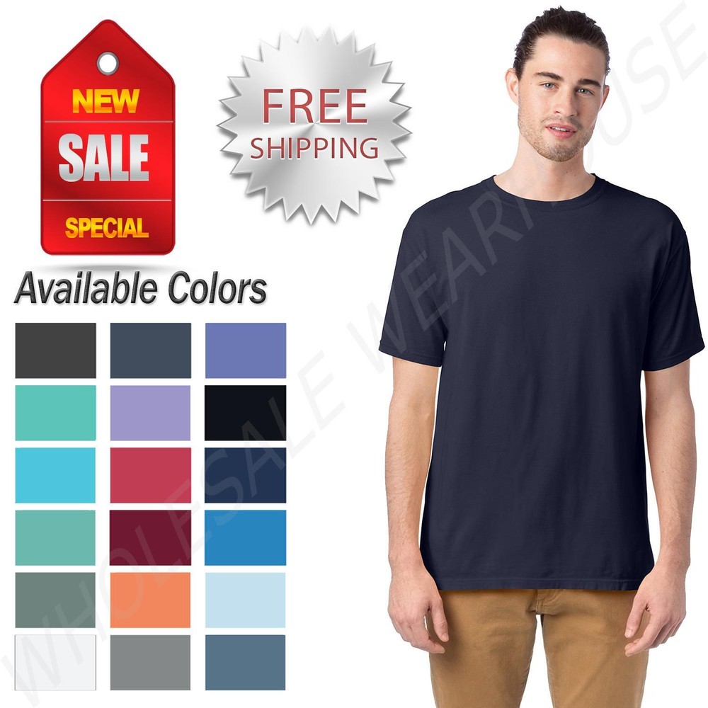 Hanes Mens ComfortWash 100% Cotton Short Sleeve Garment-Dyed T-Shirt GDH100
