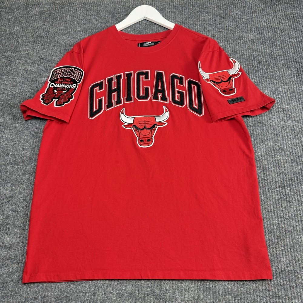 Chicago Bulls NBA CHAMPIONSHIP T-Shirt~Men’s XL~Pro Standard Red Crew neck
