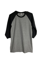 Jerzees Men’s Tri Blend T-Shirt 3/4 Sleeve Soft Raglan Baseball Tee Size S