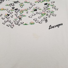VTG Cow Farm Shirt Mens XL All Over Print Sheep Single Stitch Las Vegas STAINED