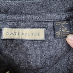 Naturalife Henley Shirt Mens XXL Gray Cotton Blend Long Sleeve Regular Fit 2429
