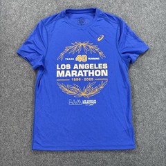 Asics Los Angeles Marathon 40 Years Running T-Shirt Blue Small