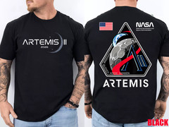 Artemis II Launch to The Moon Space Mission 2026 Front and Back T-Shirt